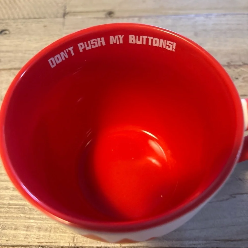 Disney Inside Out 2 ANGER DON'T PUSH MY BUTTONS! Soft Touch Ceramic 16oz Mug NEW